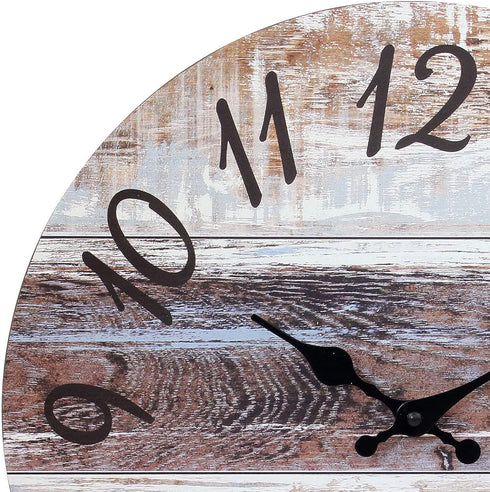 Stonebriar Vintage Farmhouse 14 Inch Round Battery Operated Hanging Wall Clock...