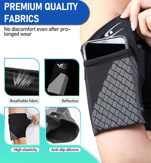HiRui Universal Sports Armband Cell Phone Armband Sleeves Running Armband for Exercise Workout, Compatible with iPhone 16/16Plus/Pro/15/15Plus/14/...
