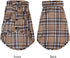 Soft Casual Dog Plaid Shirt,Gentle Dog Western Shirt Pet Clothes, Dog Cotton Shirt with Bow Tie for Wedding,Christmas Costumes (Large, Dark Khaki)...