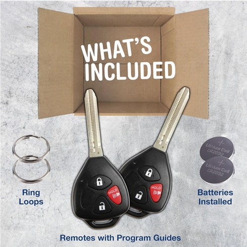 2X KeylessOption Key Fob Replacement for 2005 2006 2007 2008 2009 2010 2011 2012 2013 Scion TC IQ XD Toyota Yaris Remote, 3-Button MOZB41TG, Locks...