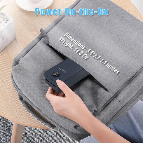 Miady Portable Charger, 20000mAh Travel Battery Pack with LED Display 30W PD Fast Charging Power Bank with 3 Outputs & USB C Input Compatible with...
