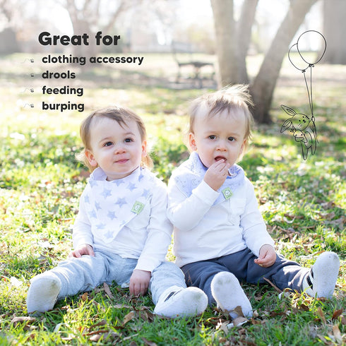 KeaBabies 8-Pack Organic Baby Bandana Drool Bibs - Stylish Unisex Bandana Bibs, Super Absorbent Bandana Drool Bibs, Gentle Teething Bibs for Infan...