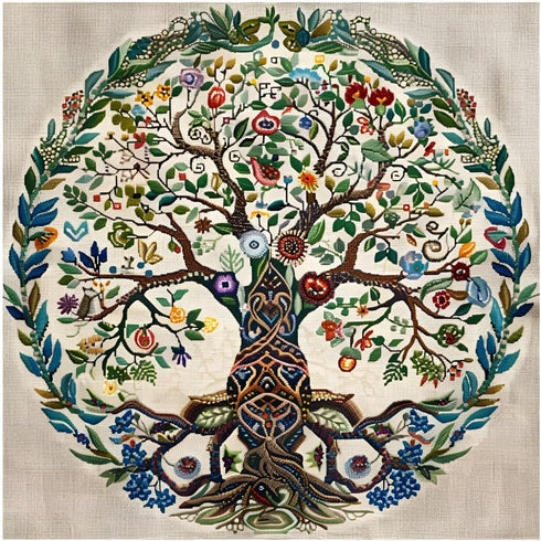 Xinpinzhou Tree of Life 11ct Cross Stitch Kits, 11 CT Funny Pre Printed Counted Stamped Cross Stitch Embroidery Needlepoint Needlework Patterns Ki...