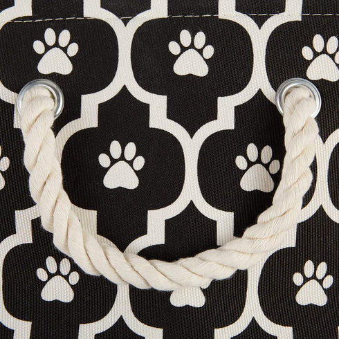 Bone Dry Pet Storage Collection Lattice Paw Print, Small Rectangle, Black...