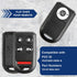 KeylessOption Key Fob Cover Case Replacement for 2005 2006 2007 2008 2009 2010 Honda Odyssey Remote Shell, 5-Button OUCG8D-399H-A, No Programming ...