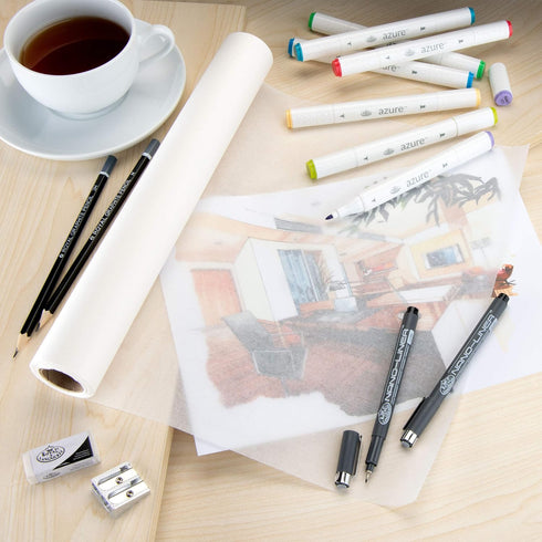 Bee Paper 12" x 20 yds Sketch and Trace Roll, White...