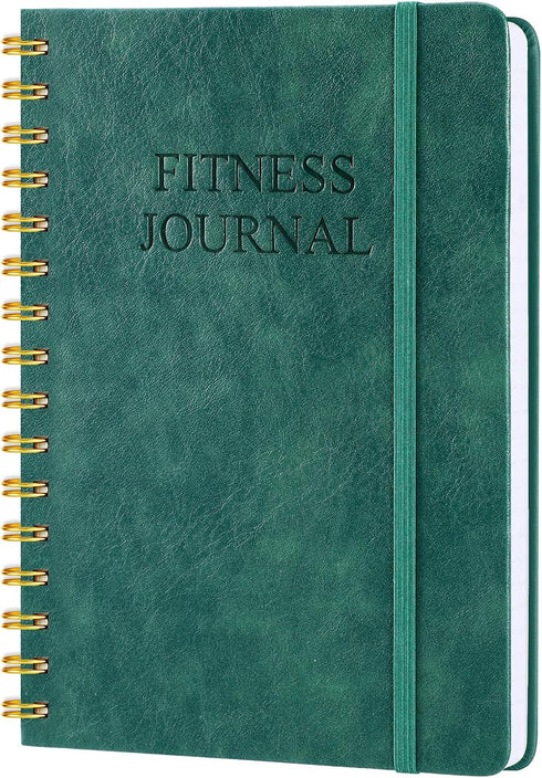 Fitness Journal-Workout Journal for Women & Men, Hard Cover Leather Fitness Planner, Workout Log Book With Gym Goals, Calendar, Progress Tracker, ...