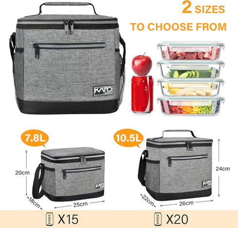 Tirrinia Insulated Lunch Box for Men/Women, Leakproof Lunch Bag for School Work, Large Lunch Tote Kids Boys Girls Student Back to School, Soft Coo...
