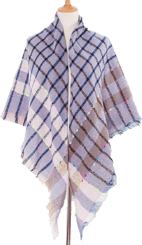 Wander Agio Womens Winter Scarfs Warm Scarf Half Shawls Triangle Scarves Stripe Plaid...