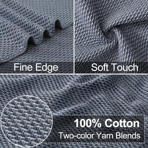 Cotton Kitchen Dish Cloths, 6 Pack Super Absorbent and No Lint Waffle Weave Dish Towels, Fast Drying Dish Rags for Washing Dishes, 12 x 12 Inch, D...