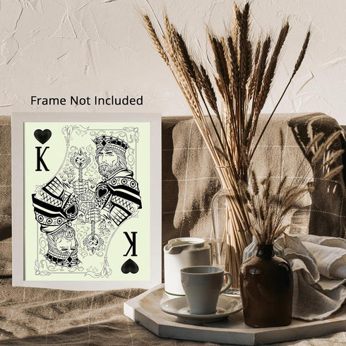 Posterizer 1 pcs-black and white king of hearts bar card print-Miscellaneous-Sports & Hobby Art-Decor for Game Room or Man Cave- unframed wall art...