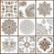 9 Pack Large Reusable Stencil Mandala Stencil Laser Cut Painting Template for Wood Wall Floor Tile Fabric Crafts Furniture Stencils Painting(12x12...