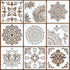 9 Pack Large Reusable Stencil Mandala Stencil Laser Cut Painting Template for Wood Wall Floor Tile Fabric Crafts Furniture Stencils Painting(12x12...
