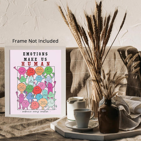 Posterizer 1 pcs-Emotions Make Us Human-Motivational & Inspirational Art-GIft for Men Women Teens-Decor for Home & Office- unframed wall art...