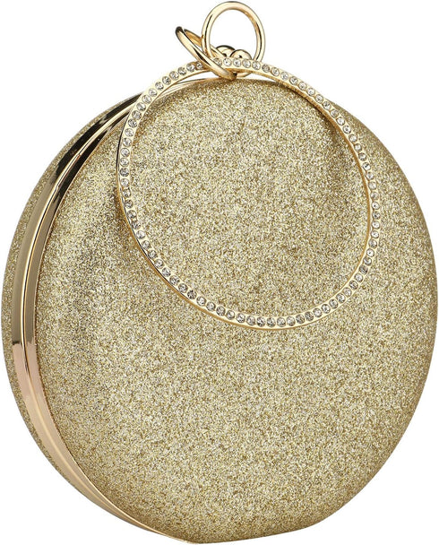 Gets Women Top Handle Handbags Tote Bag Clutch Purse for Women With Rhinestone Circular Ring...