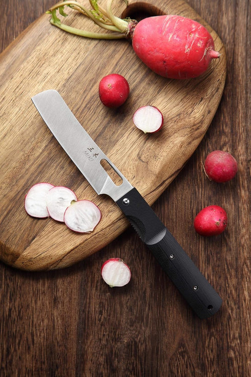 Miki Sharp 440A Stainless Steel Blade Japanese Kitchen Chef Folding Pocket Knife for Outdoor Camping Cooking (Chef Blade)...