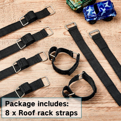 Patelai 8 Pieces Roof Rack Shovel Mount 12 Inch Shovel Mount Straps for Roof Rack Ladder Straps Shovel Holder Adjustable Hook and Loop Reusable fo...