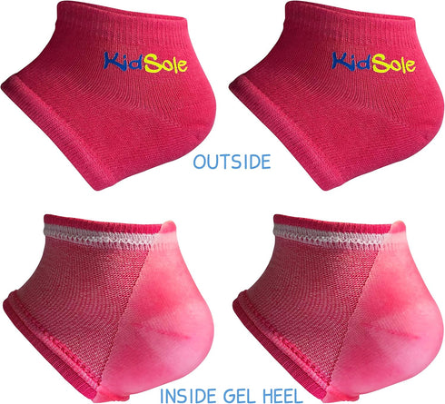 KidSole Gel Heel Strap for Kids with Heel Sensitivity from Severs Disease, Plantar Fasciitis. (Black) (Kids Size 1-6, Pink)...
