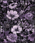 Posterizer 1 pcs-black background and purple flowers-chic wall art-Floral & Botanical Art-Abstract & Modern Art-Decor for Home & Office- UNFRAMED ...