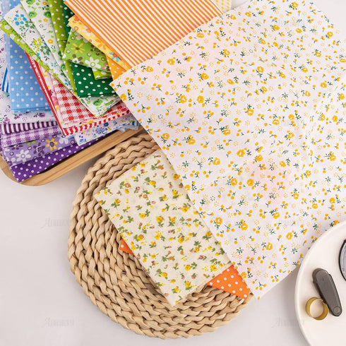 AUEAR, 42 Pack Quilting Fabric 10"X10" Cotton Fabric Fat Squares Sheets Printed Floral Quilting Supplies for Sewing Quilting Patchwork Scrapbookin...