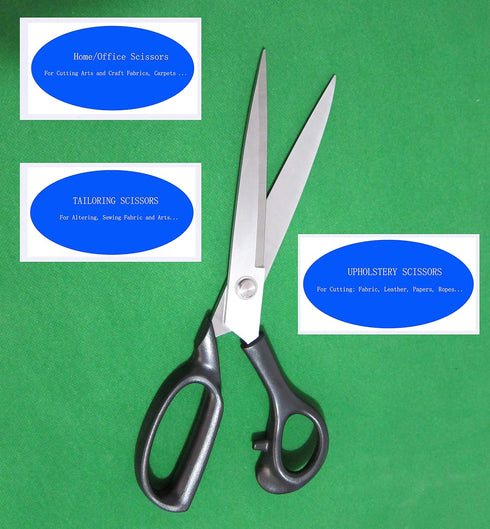 Heavy-Duty Extra Long Large Home/Office Utility Scissors, 12-Inch Upholstery Tailor Shears, 4.5-Inch Crane Embroidery Sewing Crafting Scissors, St...