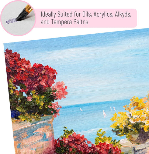 Mr. Pen- Canvas Panels, 2 Pack, 9x12 Inches, Triple Primed for Oil & Acrylic Paints, Canvas Boards for Painting, Painting, Blank Canvas for Painti...