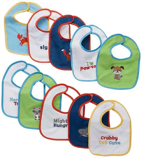 Neat Solutions Water Resistant Drooler Bib Set, Multi-Color, 10 Count...