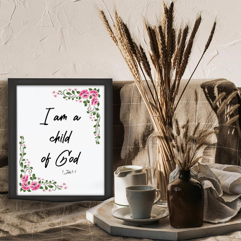 Posterizer 1 pcs-I'm A Child of God-Religious Posters-Typography Art-Gifts for Christians - Decor for Home & Office- UNFRAMED Wall Art...