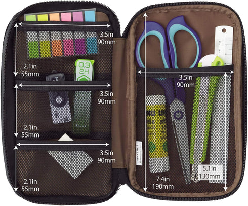 LIHIT LAB Large Capacity Triple Zipper Pencil Case For School Office College, Big Capacity 8 Compartments Pencil Bag Holder Adults Teen Boys Girls...