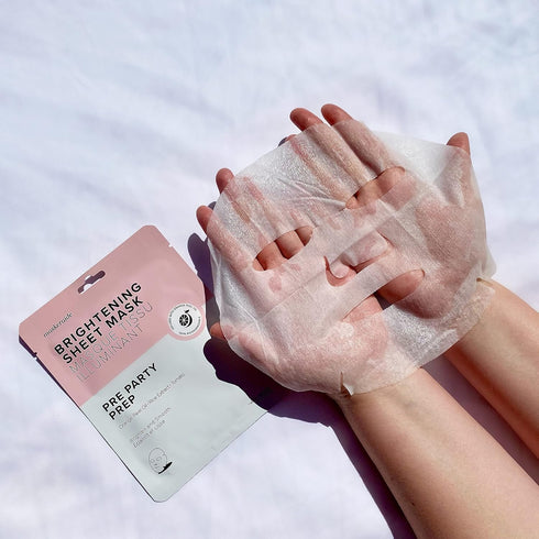 Pre Party Prep Face Mask with Orange Peel Oil, Niacinamide & Rice Extract, for Dull Skin, Prime, Brighten, Hydrate & Reduce Dark Spots, Cruelty Fr...