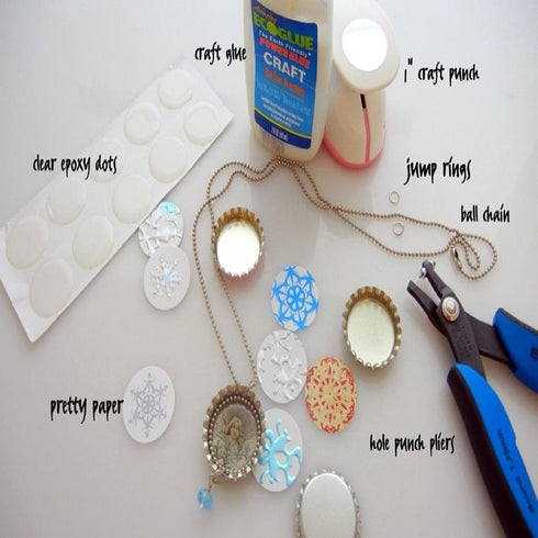 RUTICH 100 PCS Crown Bottle CaPs Decorative Bottle Cap Both Sideds Printed for Hair Bows, DIY Pendants or Craft ScraPbooks Light Blue…...