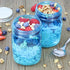 Cornucopia Brands 16oz PLASTIC Mason Jars (8-Pack, Blue w/Silver Metal Lids); PET BPA-Free Mason Jars w/One Piece Lids, 2-Cup/Pint Capacity...