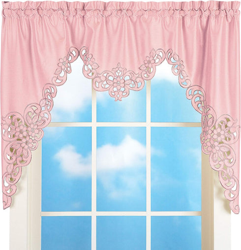 Collections Etc Elegant Scroll Window Valance Rose 58" x 36"...