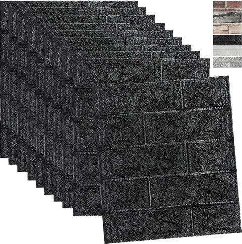 WAPANE 3D Brick Peel and Stick Wallpaper, 3D Wall Panels Self Adhesive, Removable Wallpaper Waterproof PE Foam Paintable,for Bedroom/Living Room/K...