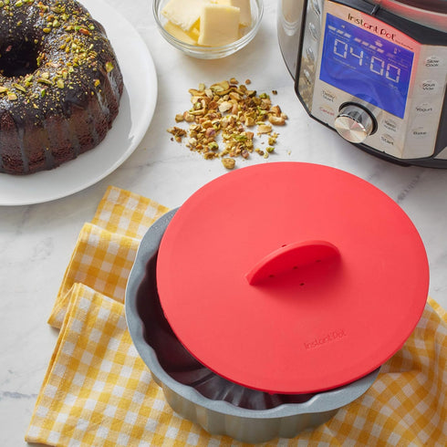 Instant Pot Official Universal Silicone Bakeware Lid, Red - Fits Fluted, Springform & Round Pans For Baking & Cooking, Heat-Resistant, Non-Stick, ...