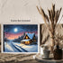 Posterizer 1 pcs- quaint old village-building in nature-night sky 11-Landscape & Nature Art-Floral Botanical Art- Decor for Home & Office- unframe...