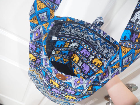 Hippie Boho Crossbody SLING Shoulder Bag Bohemian Gypsy Medium Size Design printed for Men or Women...