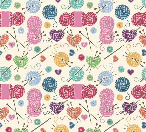 Stesha Party Yarn Lover Gift Wrap - Fiber Arts Sewing - Folded Flat 30 x 20 Inch (3 Sheets)......