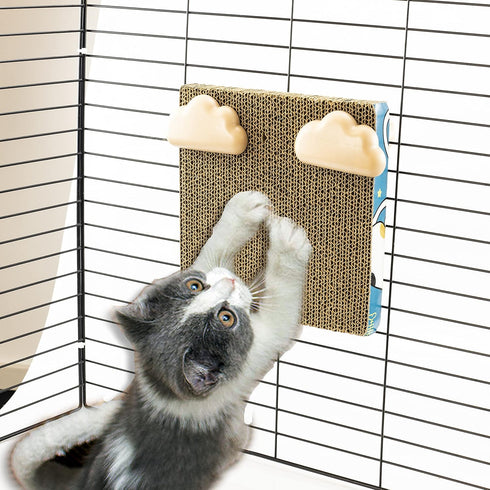Cat Scratching Post for Cage, Cage Wall Mounted Cat Scratcher, Cardboard Scratcher, SCRC-20X20...