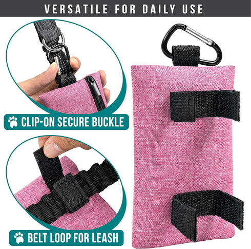 PetAmi Dog Poop Bag Holder for Leash, Doggie Waste Bag Dispenser For Poop with Clip for Puppy Potty Walking Accessories Travel Camping, Dog Treat ...