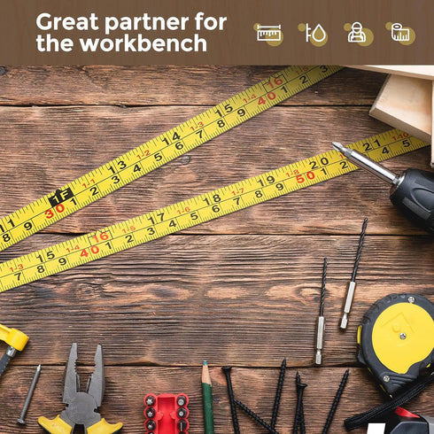 6 Pieces 12' Self Adhesive Measuring Tape Adhesive Backed Double Scale Measuring Tape Ruler Self-Adhesive Stick Tape Measures for Work Woodworking...