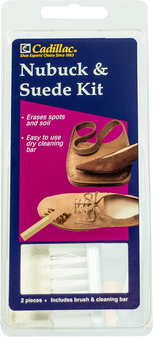 Cadillac Nubuck & Suede Cleaner Kit - Brush and Eraser - Remove Stains & Clean Shoes Boots Bags Coats & More...
