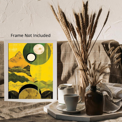 Posterizer 1 pcs-retro surreal happy bright landscape collage-Abstract & Modern Art-Floral & Botanical Art-Gift for Art Lovers- UNFRAMED Wall Art...