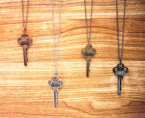 Inspirational Message Key Pendant Necklace 21"...