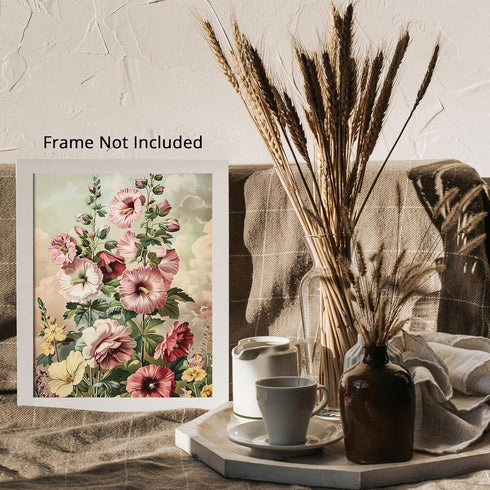 Posterizer 1 pcs-pastel pink wild flowers in the nature-Floral & Botanical Art-Abstract & Modern Art-Decor for Home & Office- UNFRAMED Wall Art...