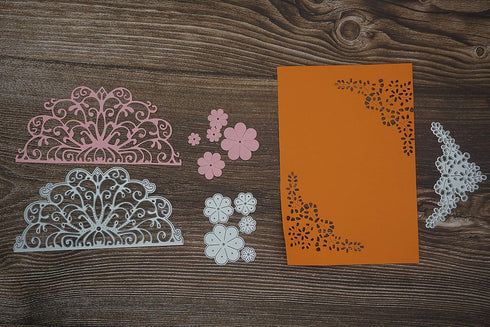 Metal Embossing European Lace Cutting Dies and Lace Die Cuts for DIY Crafts, New Year, Wedding, Valentine's, Present Greeting Cards Albums...