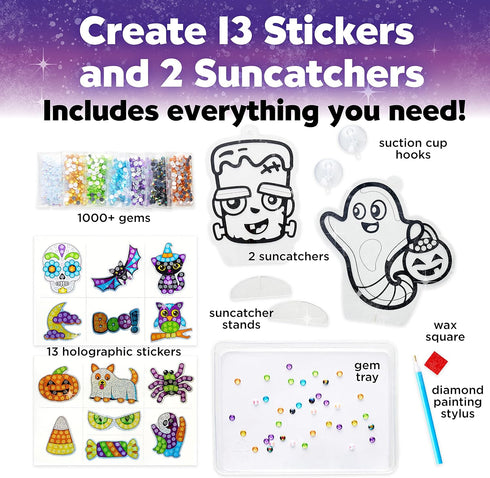 Creativity for Kids Big Gem Diamond Painting Kit - Halloween Stickers and Suncatchers - Halloween DIY Crafts for Kids, Halloween Activities and Gi...
