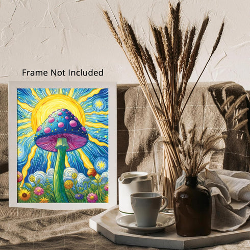 Posterizer 1 pcs-Aesthetic Trippy Mushroom Indie Poster-Abstract & Modern Art-Fantasy & Fiction Art-Living Room Bedroom Decor- UNFRAMED Wall Art...