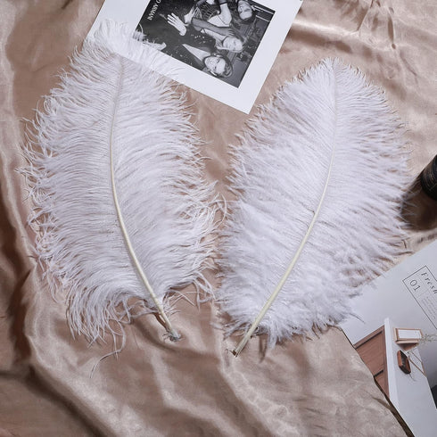 Larryhot White Large Ostrich Feathers - 16-18 inch 10pcs Feathers for Vase,Wedding Party Centerpieces and Home Decorations (White)...