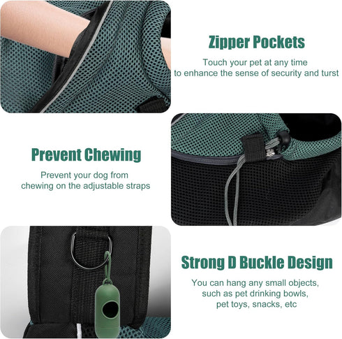 Pet Carrier Sling, Puppy Dog Sling Hands-Free, Pet Carrier Sling Bag for Small Dog, Dog Sling Bag 15 lbs for Travel Outdoor Parties Hiking Riding ...